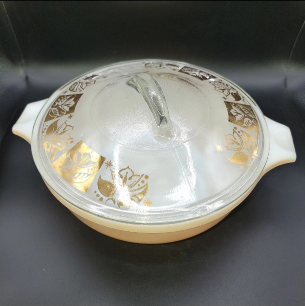 Glasbake Casserole‎ 2 Quart Round Floral